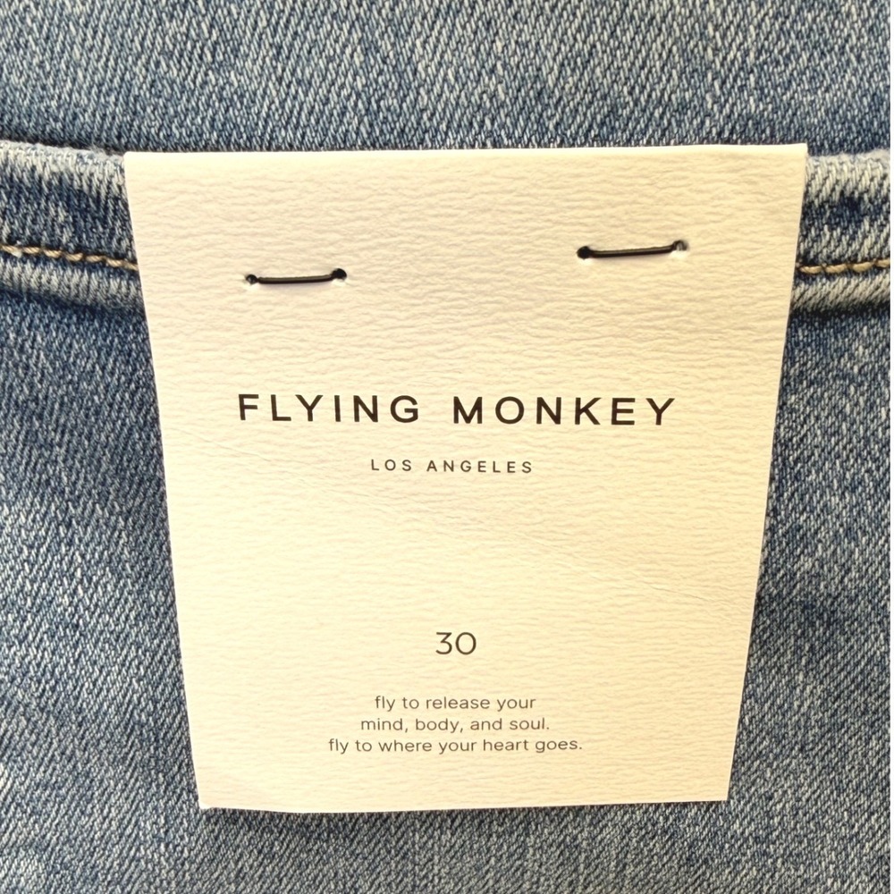 Flying Monkey Barrel Fit Jeans Womens 30 Blue High Rise cuffed Cropped F6199 - Picture 4 of 15